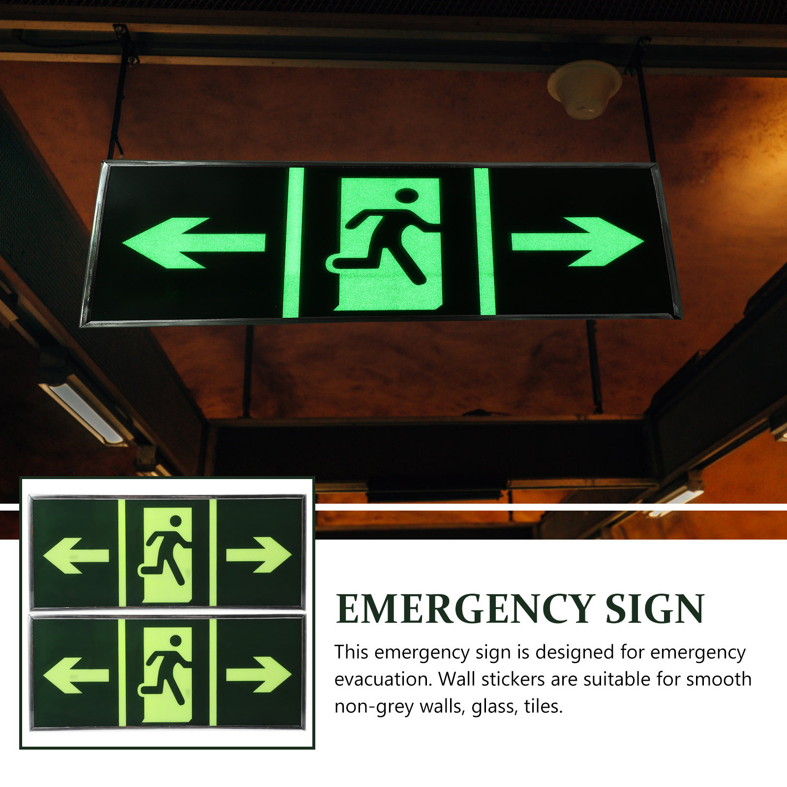2Pcs Luminous Emergency Exit S - Emergency Exit Sign 리뷰 및 가격
