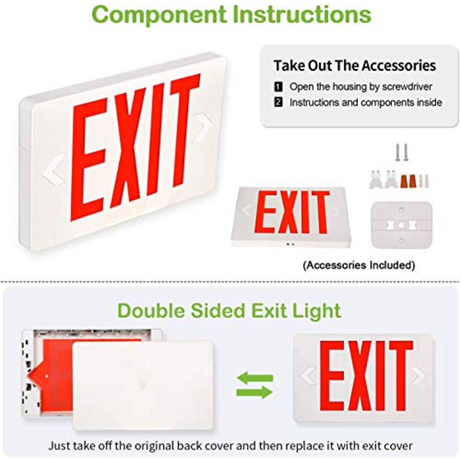 Ultra Slim LED Exit Sign, Red  - Emergency Exit Sign 리뷰 및 가격
