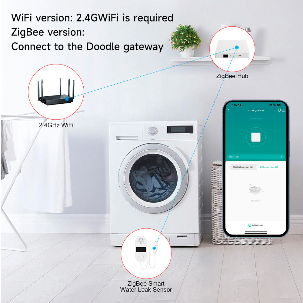 Tuya Wifi Water Leak Detector  - Water Alarm Sensor 리뷰 및 가격