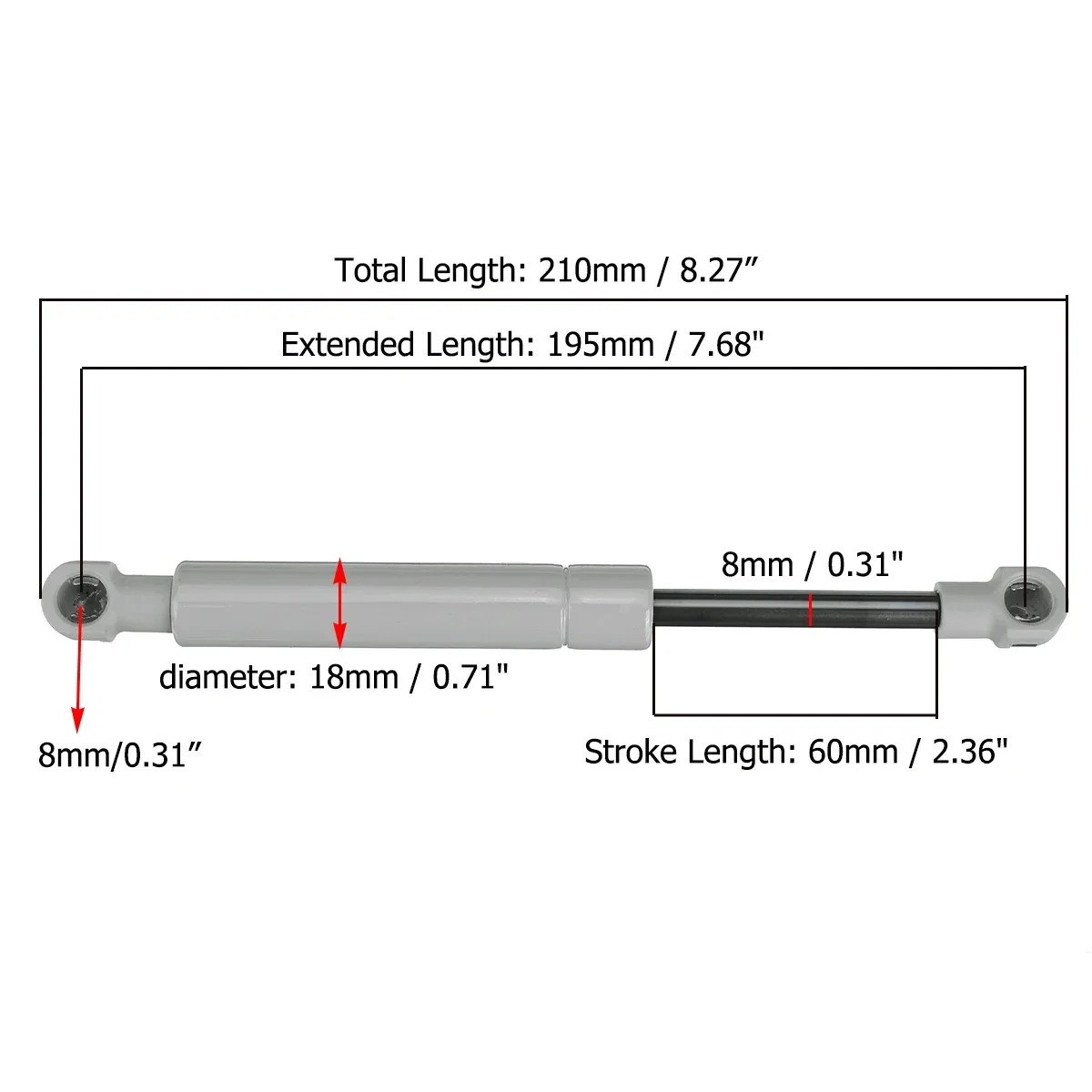 200-380N 195mm 8mm for RV Bed  - Window Lock Bar 리뷰 및 가격